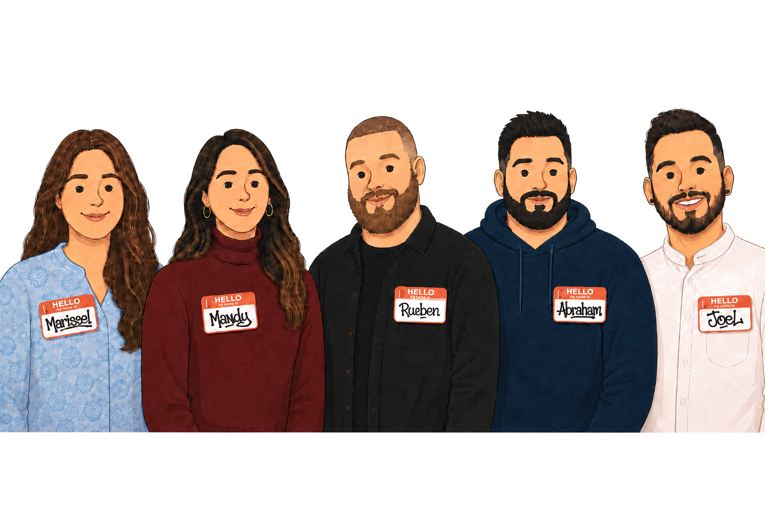Illustrated portraits of the Anchor Care and Growth team